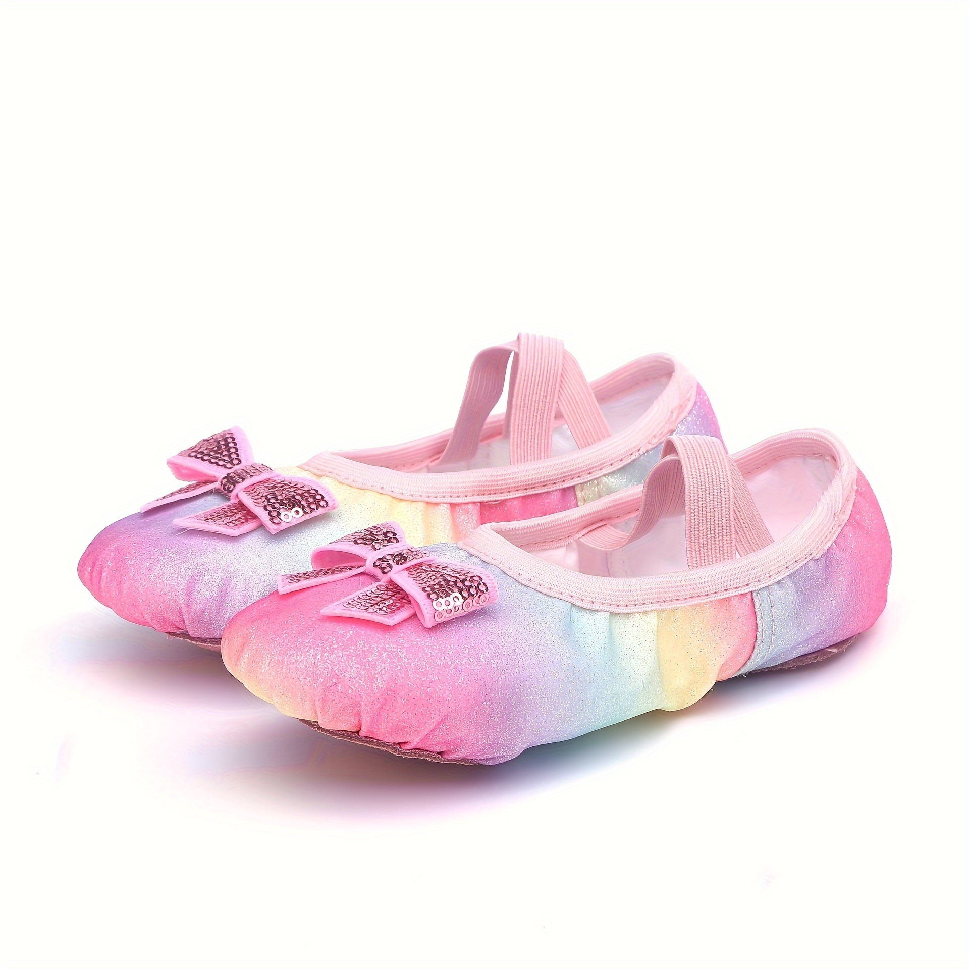 Rainbow Slip On Ballet Shoes For Girls Soft Sole Dancing Shoes