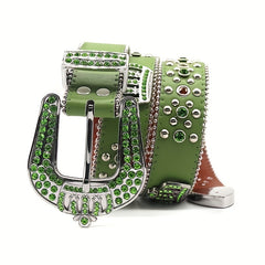 Sparkling Rhinestone Belt Hip Hop Style Pants