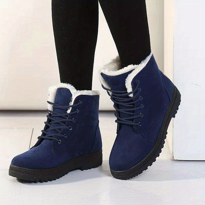 Women's Winter Thermal Snow Boots Warm Plush Lined Lace Up Boots