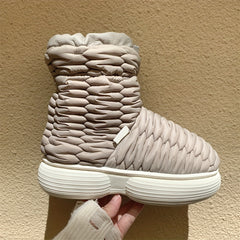 Thickened Medium Tube Snow Boots Non Slip Thick Bottom Snow Boots Women's