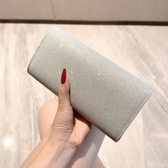 Metal Chain Flap Handbag Elegant Sparkly Purse Classic Evening Bag