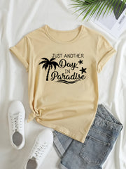 Letter And Tree Graphic Sports T-shirt for Women