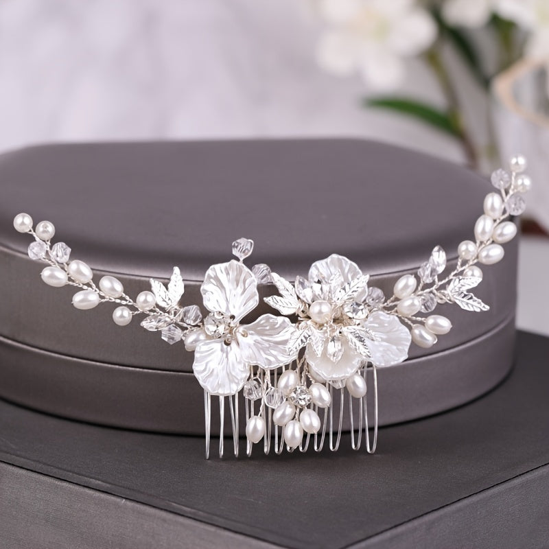 Faux Pearl Flower Hair Comb Hair Jewelry Ladies Hair Pin Headband