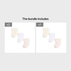 3 Pairs Newborn Baby Turn Cuff Socks for Boys and Girls