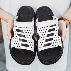 Men's Hollow Out Non Slip Platform Slides Comfortable Cloud Slides