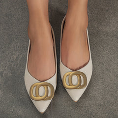 Women's Retro Metal Buckle Decor Flat Shoes Comfortable Work Shoes