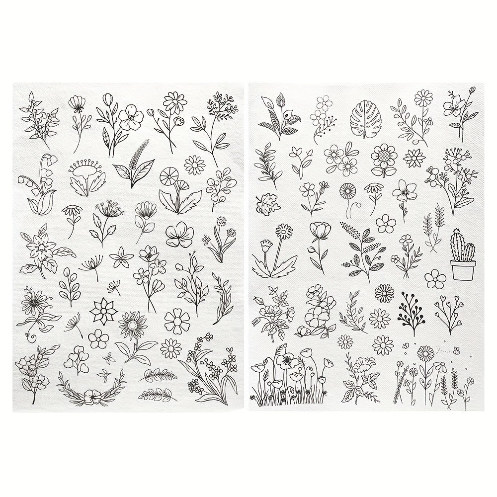 A4 Flower Embroidery Soluble Graph Liner Paper for Clothing Bag
