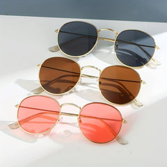 Round Metal Sunglasses Women Men UV400