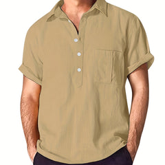 Men's Short Sleeve Casual Shirt for Summer Vacation Resort