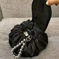 Portable Drawstring Travel Cosmetic Bag Fold Makeup Organizer Pouch
