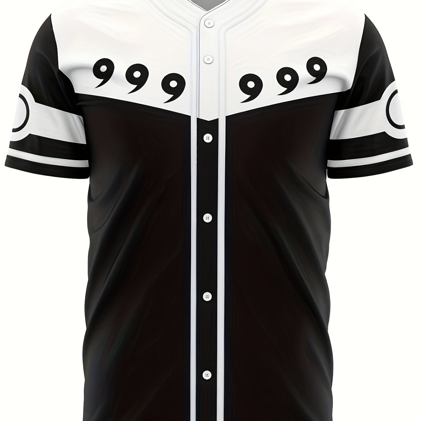 Men's Creative Pattern Baseball Jersey V Neck Shirt