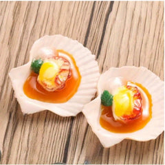2pcs Realistic Scallops w/ Garlic Sauce Mixed Colors Kitchen Photography Props
