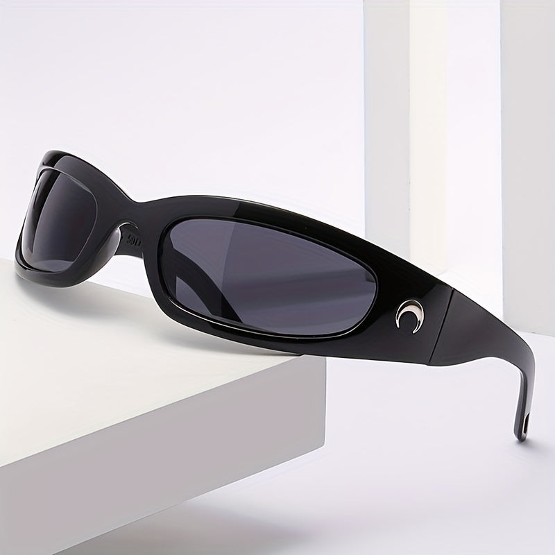 Y2K Wrap Sunglasses Punk Crescent Moon Charm Glasses UV400