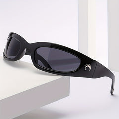 Y2K Wrap Sunglasses Punk Crescent Moon Charm Glasses UV400