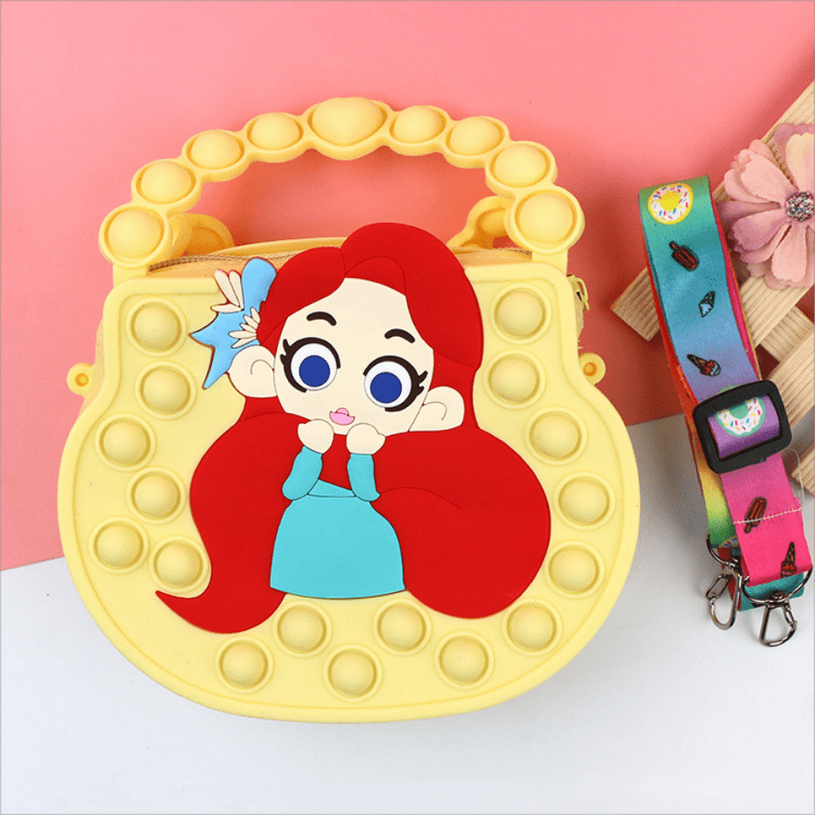 Princess Coin Purse Silicone Crossbody Bag Kids Anti Anxiety Toy