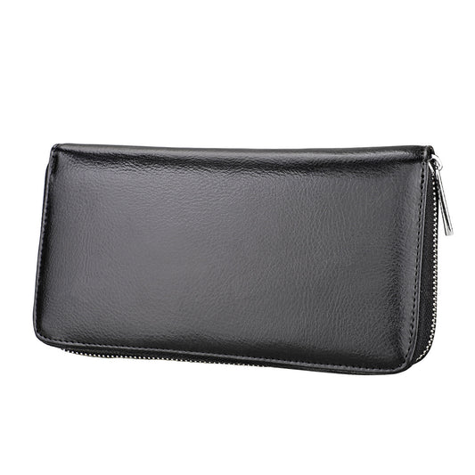Large Capacity Leather Long Wallet for Men and Women