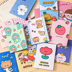 4pcs Cartoon Notebook Mini Notepad Student Prize Small Gift Learning Supplies