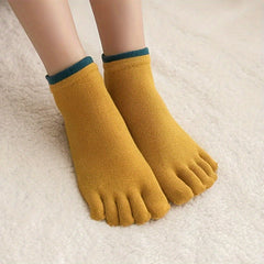 5 Toe Split Dance Socks Non Slip Short Calf Socks