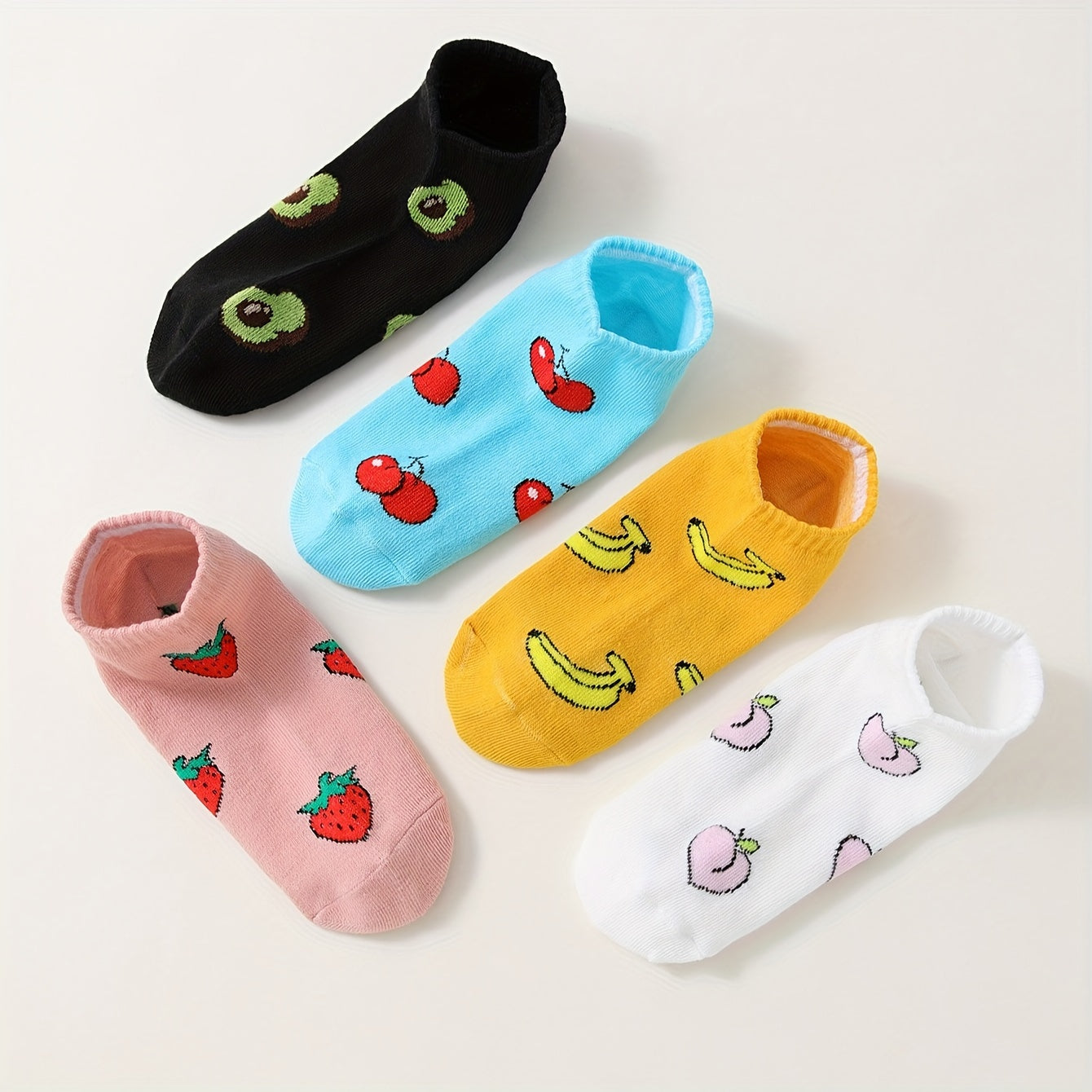 Fruit Print Socks & Low Cut Ankle Socks Women's Stockings