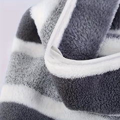 2pcs Striped Pattern Towel Set Soft Hand & Bath Towel Quick Drying Absorbent