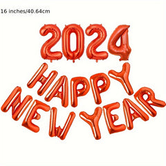 16pcs Happy Year Letter Foil Balloon Christmas Party Decoration
