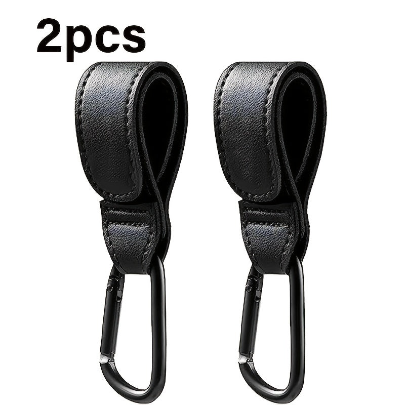 2pcs Baby Stroller Hook Multifunctional Artificial Leather Stroller Hooks