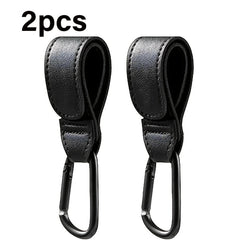 2pcs Baby Stroller Hook Multifunctional Artificial Leather Stroller Hooks