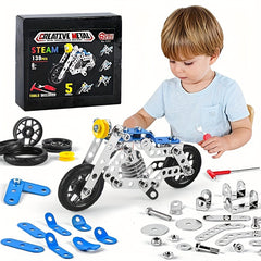 139pcs DIY Metal Assembled Motorcycle Model Car Toy