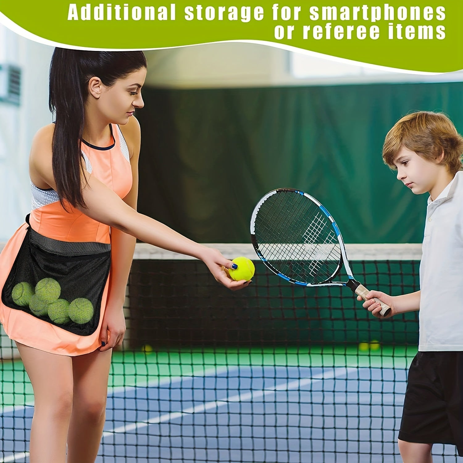 Nylon Tennis Ball Holder Waist Bag for Outdoor Sports