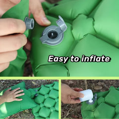 Compact Inflatable Sleeping Mat with Built-in Pillow