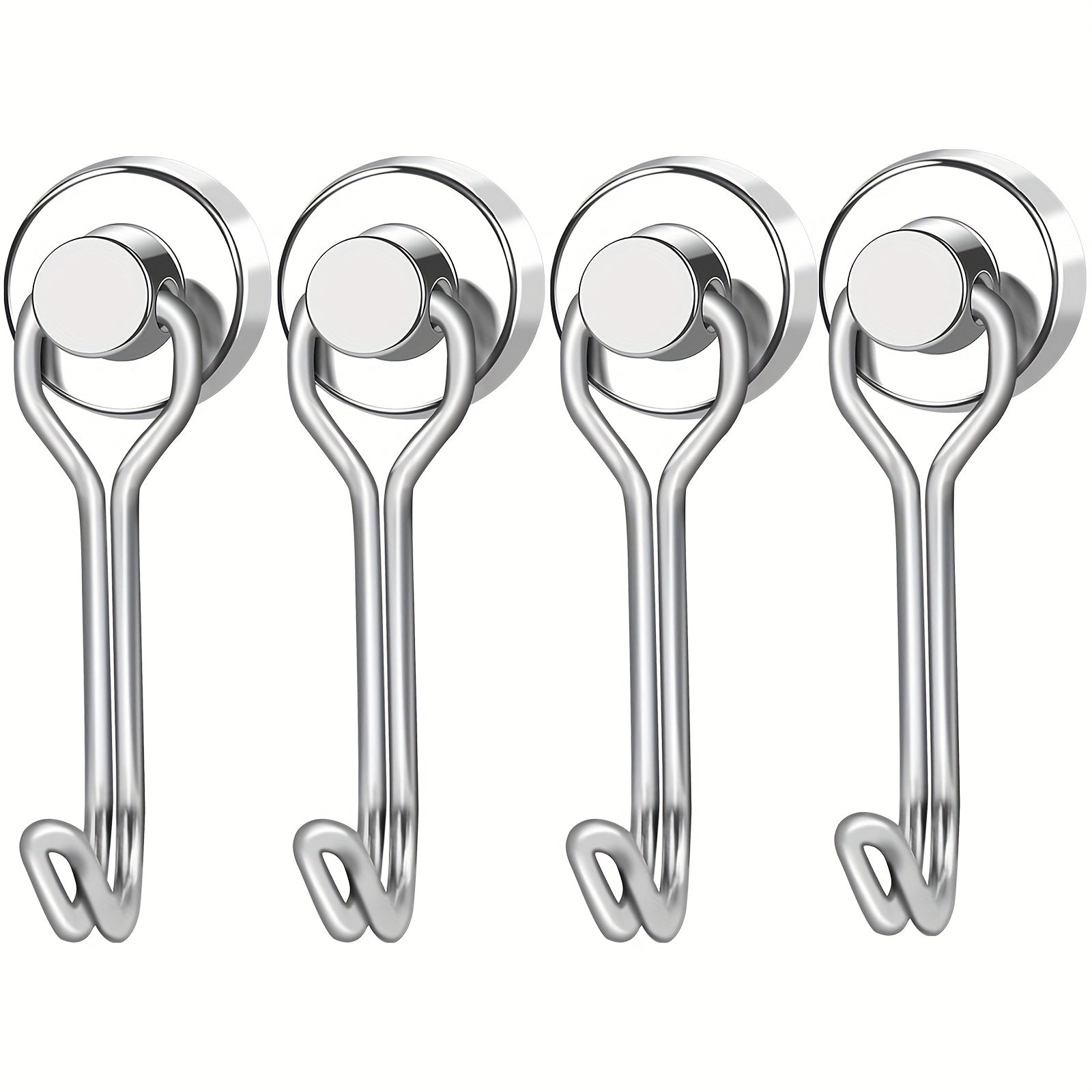 4pcs Magnetic Hooks 34KG Swivel Heavy Duty for Hanging Grill Refrigerator