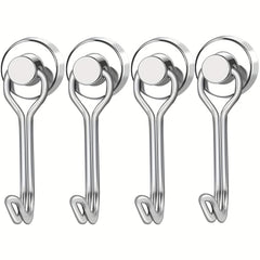 4pcs Magnetic Hooks 34KG Swivel Heavy Duty for Hanging Grill Refrigerator