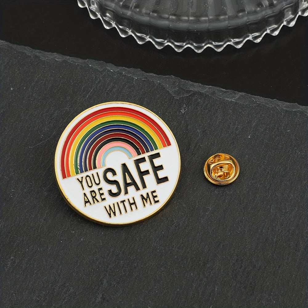 2pcs Rainbow Brooch Enamel Pin Metal Badge Girls Women