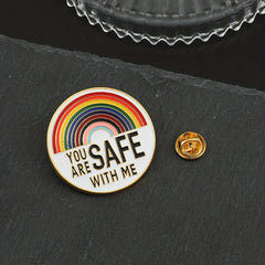 2pcs Rainbow Brooch Enamel Pin Metal Badge Girls Women