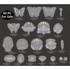 80Pcs Glitter Butterfly Moon Waterproof Stickers