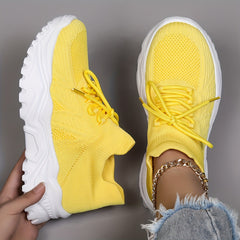 Soft Thick Bottom Mesh Breathable Woven Shoes Lightweight Sneakers