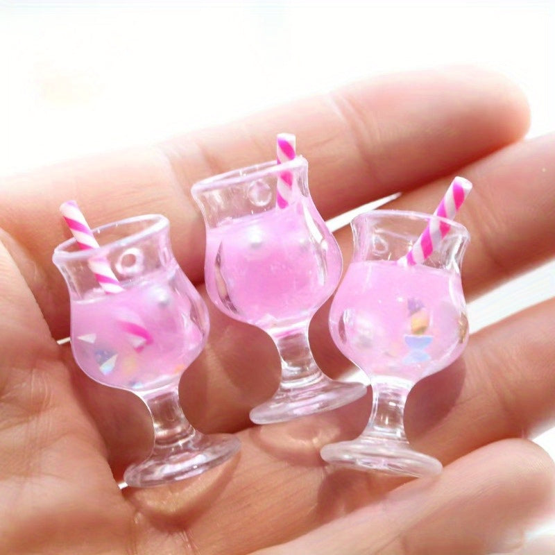 Mini Resin Straw Goblet for Dollhouse