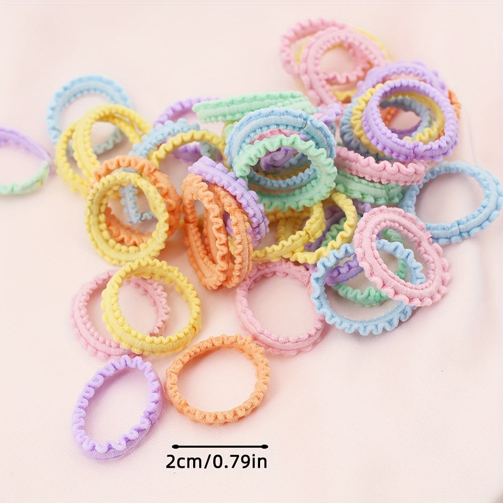 Colorful Hair Accessories for Girls - 1190pcs Soft Cotton Ties & Clips
