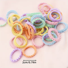 Colorful Hair Accessories for Girls - 1190pcs Soft Cotton Ties & Clips