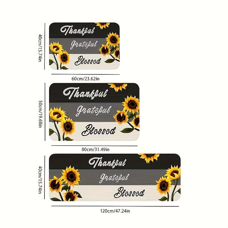 Sunflower Print Absorbent Non Slip Rug for Home Decor
