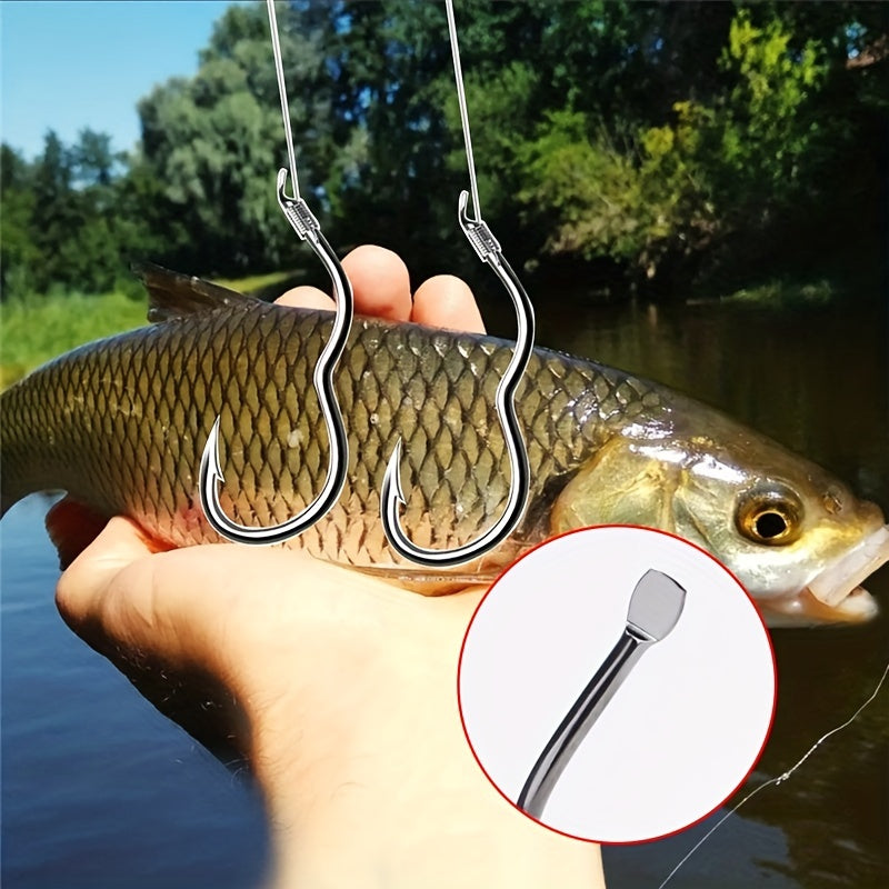 12pcs High Carbon Steel Fishing Hook for Carp Fishing Sizes 0-13