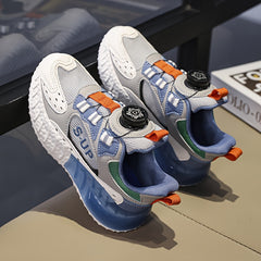 Boy's Block Basketball Shoes Rotating Buckle Comfy Breathable Non Slip Sneakers