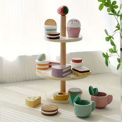 Kids Pretend Play Tea Set Dessert Game Educational Toy