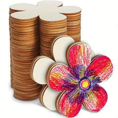 Wooden Flower Hollow Disc Crafts Blank Flower Shape Ornaments DIY Decoration