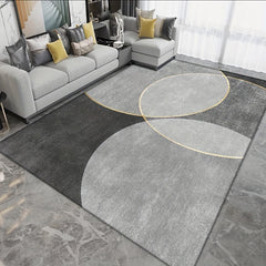 1pc Light Grey Semicircle Geometric Pattern Indoor Mat Room Decor Rug Home Decor