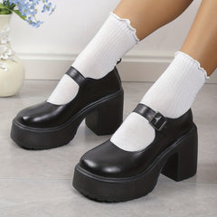 Women's Mary Janes Round Toe Platform Shoes