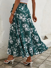 Floral Print High Waist Maxi Skirt