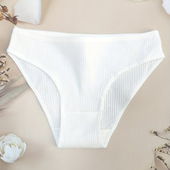 Ribbed Sports Briefs Comfy & Breathable Intimates Panties
