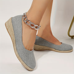 Women's Wedge Shoes Comfortable Slip On Closed Toe Casual Walking Shoes