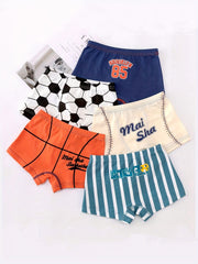 5pcs Boy's Casual Cartoon Print Boxer Shorts Underwear